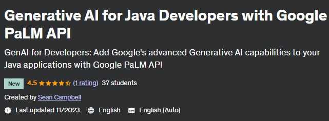 Generative AI for Java Developers with Google PaLM API