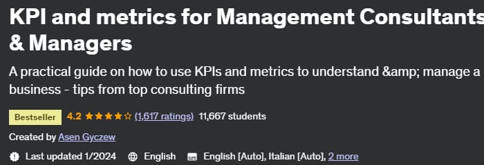 KPI and metrics for Management Consultants & Managers