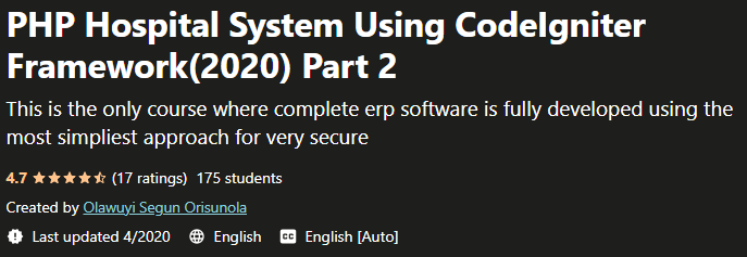 PHP Hospital System Using CodeIgniter Framework (2020) Part 2