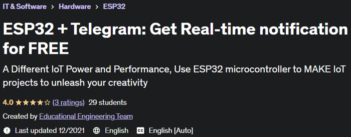 ESP32 + Telegram: Get Real-time notification for FREE