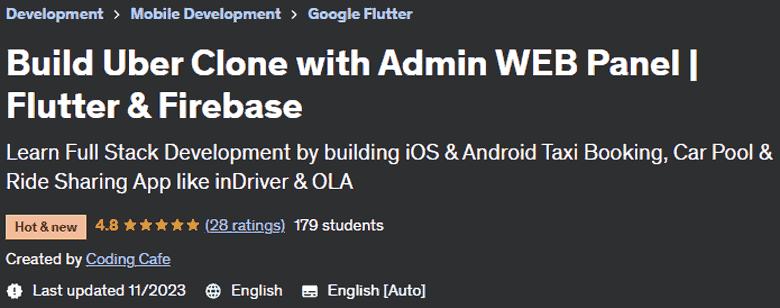 Build Uber Clone with Admin WEB Panel |  Flutter & Firebase