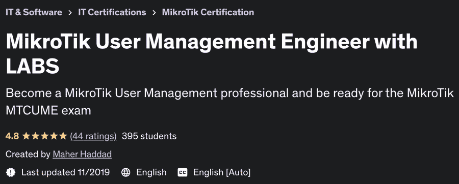 MikroTik User Management Engineer with LABS