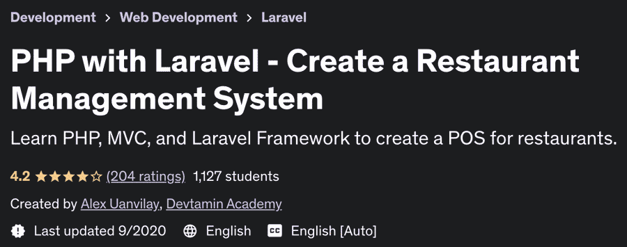 PHP with Laravel - Create a Restaurant Management System