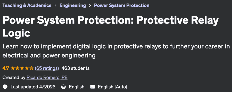 Power System Protection: Protective Relay Logic