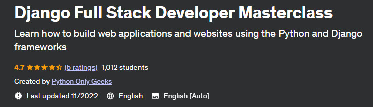 Django Full Stack Developer Masterclass