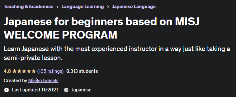 Japanese for beginners based on MISJ WELCOME PROGRAM