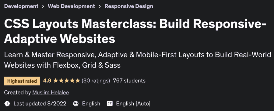 CSS Layouts Masterclass: Build Responsive-Adaptive Websites