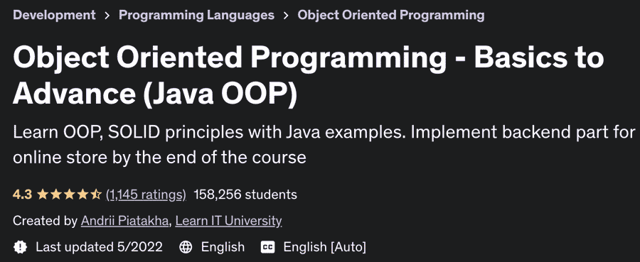 Object Oriented Programming - Basics to Advance (Java OOP)