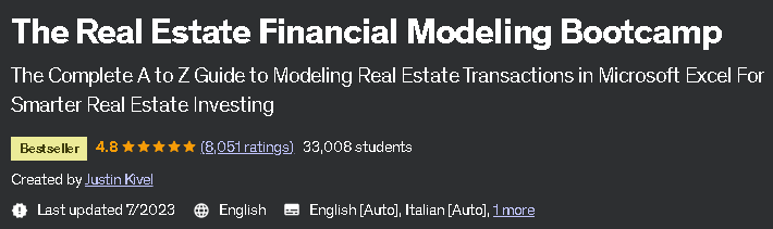 The Real Estate Financial Modeling Bootcamp