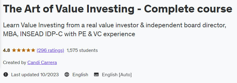 The Art of Value Investing - Complete course