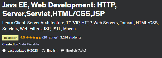 Java EE Web Development: HTTP Server Servlet HTML/CSS JSP