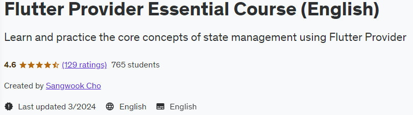 Flutter Provider Essential Course (English)