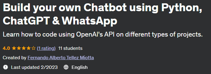 Build your own Chatbot using Python, ChatGPT & WhatsApp