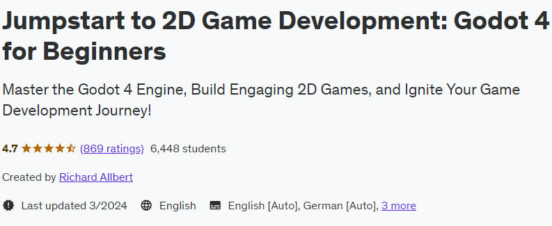 Jumpstart to 2D Game Development: Godot 4 for Beginners