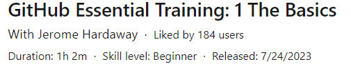 GitHub Essential Training: 1 The Basics