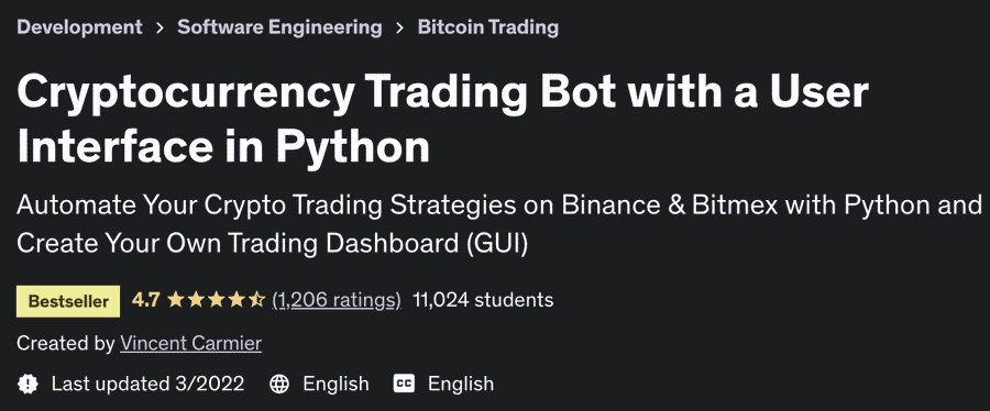 Cryptocurrency Trading Bot with a User Interface in Python