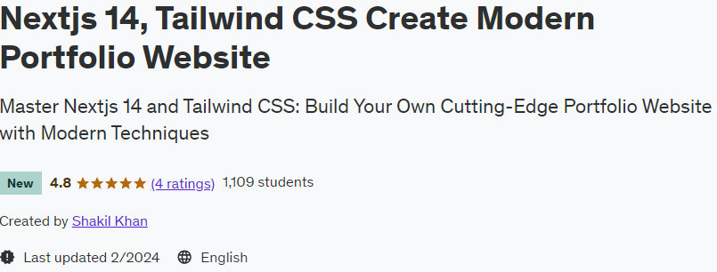 Nextjs 14 Tailwind CSS Create Modern Portfolio Website