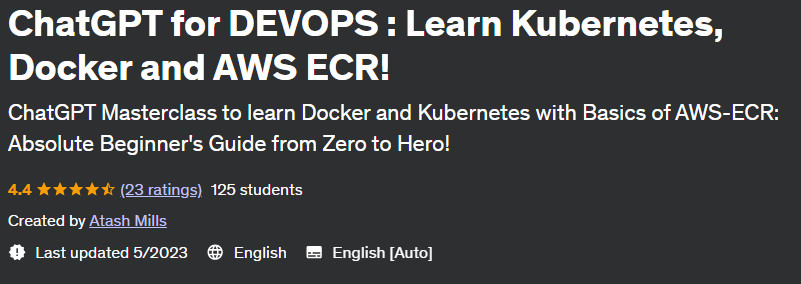 ChatGPT for DEVOPS : Learn Kubernetes, Docker and AWS ECR! 