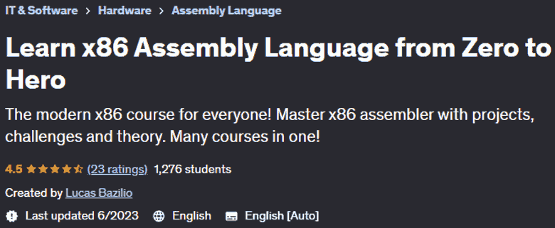 Learn x86 Assembly Language from Zero to Hero