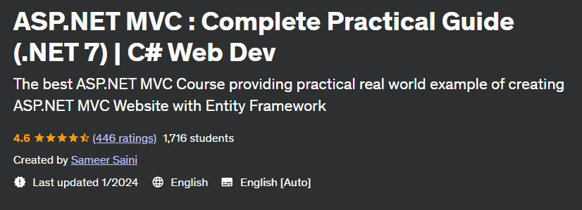 ASP.NET MVC : Complete Practical Guide (.NET 7) |  C# Web Dev 