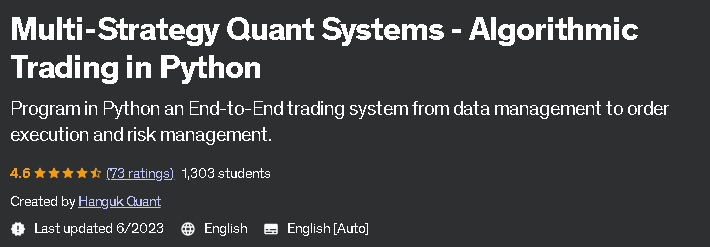 Multi-Strategy Quant Systems - Algorithmic Trading in Python