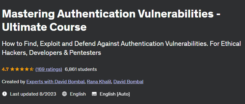 Mastering Authentication Vulnerabilities - Ultimate Course