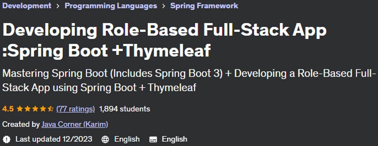 Developing Role-Based Full-Stack App: Spring Boot + Thymeleaf