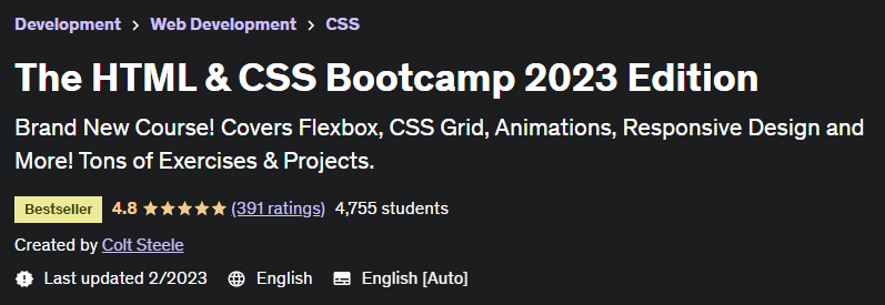 The HTML & CSS Bootcamp 2023 Edition