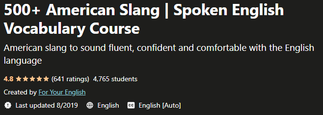 500 American Slang Spoken English Vocabulary Course