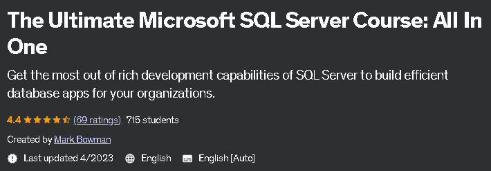 The Ultimate Microsoft SQL Server Course_ All In One