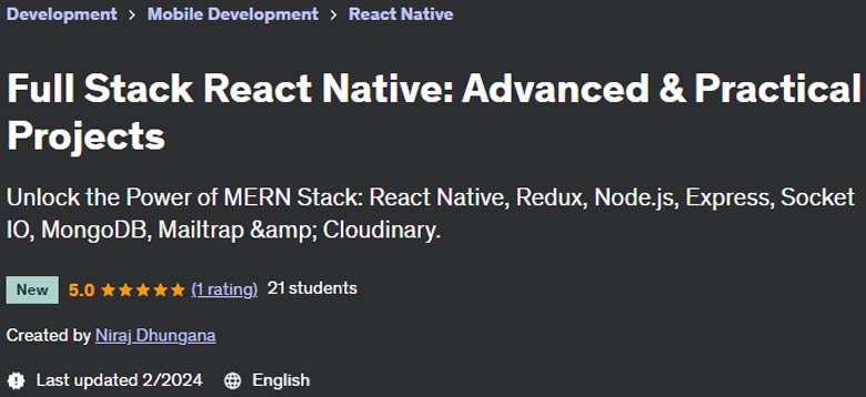 Full Stack React Native: Advanced & Practical Projects