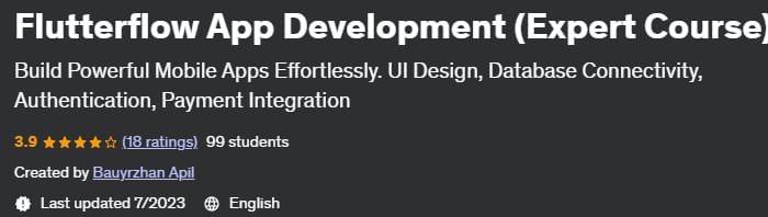 Flutterflow App Development (Expert Course)