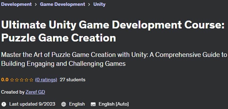 Ultimate Unity Game Development Course: Puzzle Game Creation