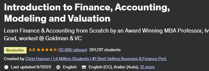 Introduction to Finance, Accounting, Modeling and Valuation