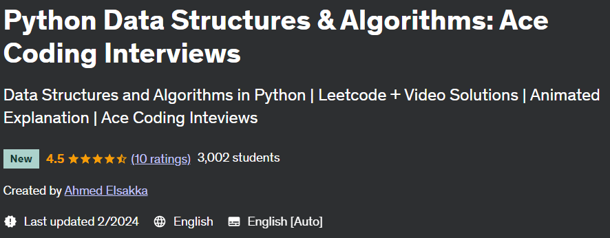 Python Data Structures & Algorithms: Ace Coding Interviews