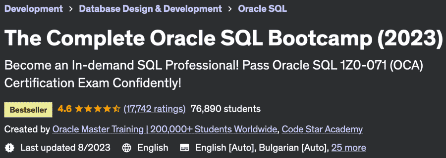 The Complete Oracle SQL Bootcamp (2023)