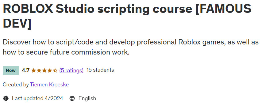 ROBLOX Studio scripting course (FAMOUS DEV)