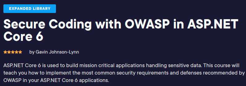 Secure Coding with OWASP in ASP.NET Core 6