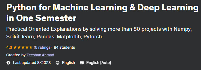 Python for Machine Learning & Deep Learning in One Semester