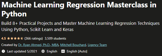 Machine Learning Regression Masterclass in Python