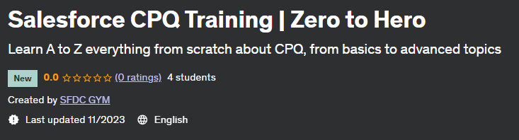 Salesforce CPQ Training |  Zero to Hero 