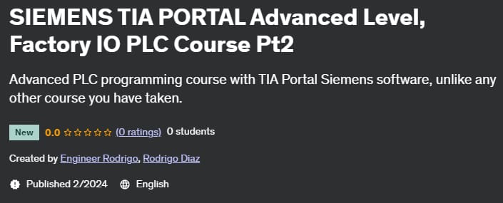 SIEMENS TIA PORTAL Advanced Level, Factory IO PLC Course Pt2