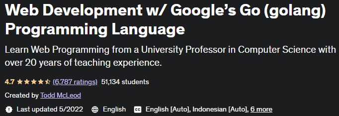 Web Development w/ Google's Go (golang) Programming Language