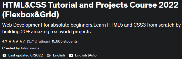 HTML&CSS Tutorial and Projects Course 2022 (Flexbox&Grid)