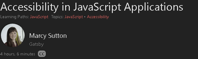 Accessibility in JavaScript Applications