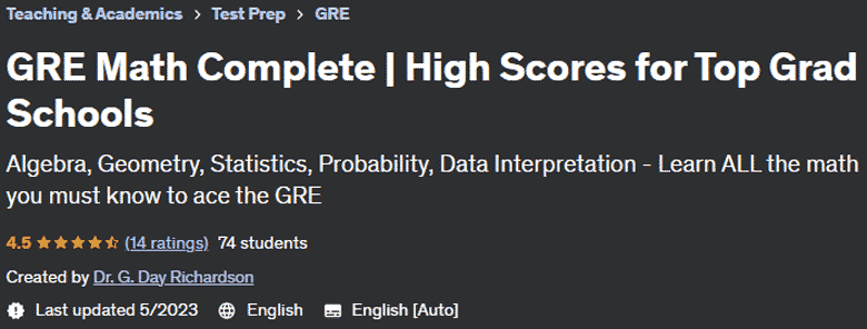 GRE Math Complete |  High Scores for Top Grad Schools