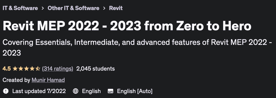 Revit MEP 2022 - 2023 from Zero to Hero