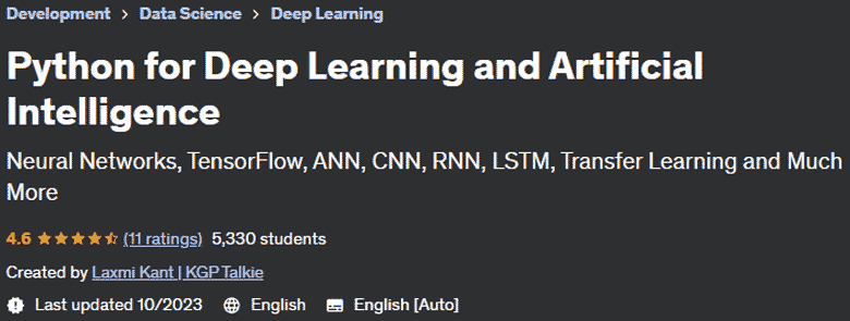 Python for Deep Learning and Artificial Intelligence