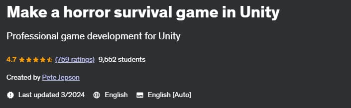 Make a horror survival game in Unity