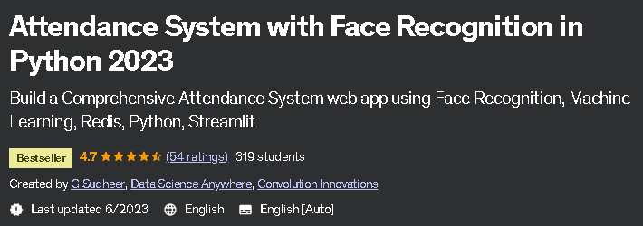 Attendance System with Face Recognition in Python 2023